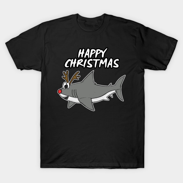 Christmas Shark Rudolf The Reindeer Xmas 2021 T-Shirt by doodlerob